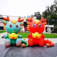 Kinqee Nouvel An Dragon Mascotte Gonflable Art Installation Long Gonflable Géant Ballon Gonflable Dragon