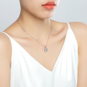 Collier pour femme en argent sterling 925 avec pendentif simple de 4,5 carats à coupe radiante, pour fiançailles, mariage, fête - Product Image 5