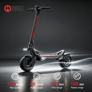 Trottinette électrique 6000W à double moteur 60V30Ah 12 pouces pliable avec suspension intégrale, étanche, 100KM/H, trottinette électrique tout-terrain - Product Image 4