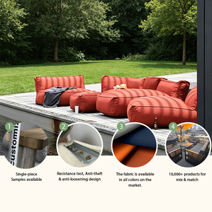 Heavy Duty <b>Waterproof</b> Outdoor Foam Modular Sectional Cloud Couch with Stain Resistant Fabric Commercial Patio Restaurant - Product Image 2