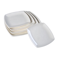 Assiette carrée en mélamine incassable de 11 pouces pour la restauration rapide, vente en gros, vaisselle de restaurant bon marché en vrac
