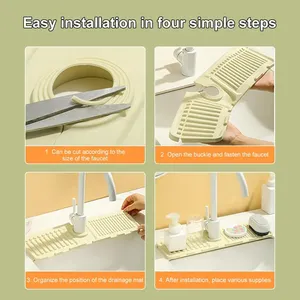 Faucet Mat For <b>kitchen</b> <b>Sink</b> Countertop <b>Splash</b> <b>Guard</b> ,Adjustable Faucet Drip Anti-Slip Mat for Bathroom <b>Sink</b> Draining Pad - Product Image 5