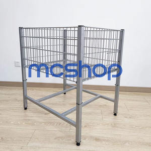 Contenedor de descarga de alambre plegable portátil, tienda de conveniencia, promoción, jaula apilable de malla - Product Image 5