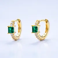 Nuovo commercio all'ingrosso S925 orecchini a cerchio in argento Sterling 925 gioielli placcati in oro Vermeil orecchini CZ oro 18 carati per le donne