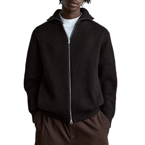 <span class=keywords><strong>Cardigan</strong></span> di Lusso Personalizzato di Alta Qualità con <span class=keywords><strong>Zip</strong></span> Frontale, Collo Alto e Tasche Laterali per l'Inverno - Product Image 1
