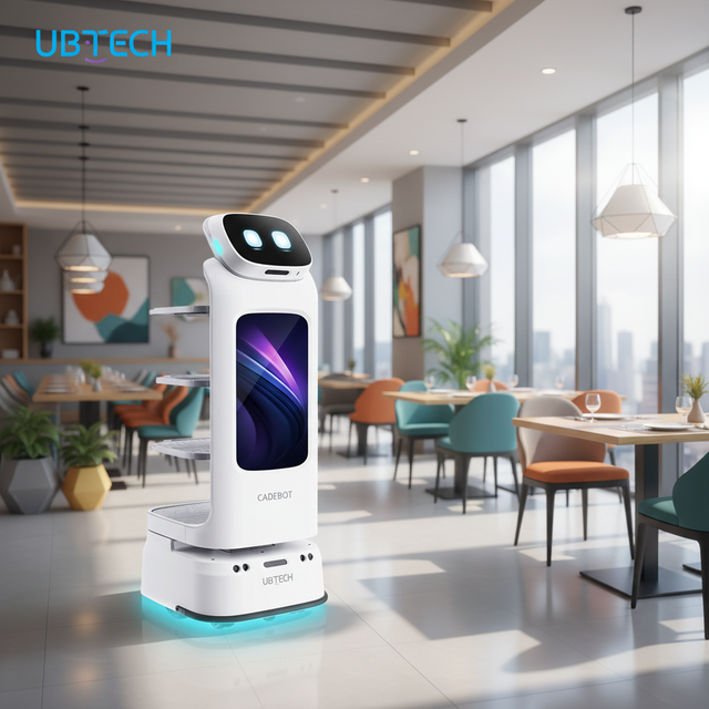 UBTECH L100 21.5" Advertising Screen 40KG Payload 12h Runtime Food Delivery Robot with LDS Slam+VSLAM Navigation for Restaurant