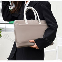 Sac à main d'affaires imperméable personnalisé Fuliya avec logo, étui pour ordinateur portable pour femmes - 13-15,6 pouces, protection pour MacBook Pro, ordinateur portable