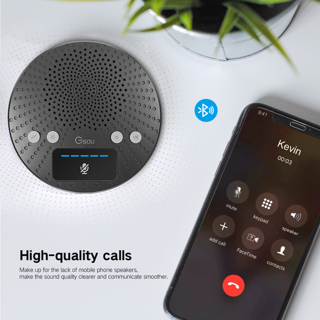 Usb bluetooth Speakerphone Daisy Chain Teams Poly for Conference Calls with Microphone
