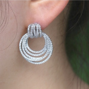 Boucles d'oreilles pendantes élégantes en zircon cubique pour femmes, boucles d'oreilles de mariage, bijoux tendance, accessoires de fête - Product Image 5
