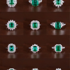 เครื่องประดับแฟชั่นสั่งทำ ทองคำขาว 14k 18k พาราอิบา พลอยสังเคราะห์รูปไข่ ชุบโรเดียม แบบฝังขา - Product Image 2