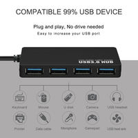 Portable 4 en 1 haute vitesse Usb 3.0 Por Expander Hub 4 Usb Multiport Adaptateur Splitter Usb Smart Hub Pour Ordinateur Portable Pc Accessoires