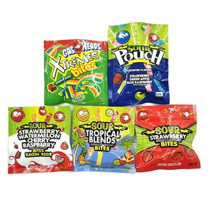 Hot sale Sour pouches 600mg candy package edible packaging mylar bags zipper bag