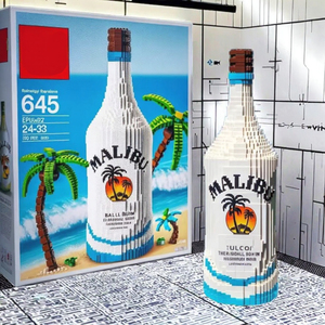 Set Dekorasi Botol Whiskey Simulasi Plastik DIY Kelas Atas, Ide Hadiah Blok Bangunan Kreatif Untuk Pecinta Anggur - Product Image 2