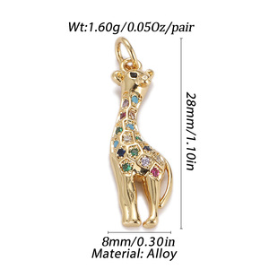 Collier et bracelet pendentif girafe en forme de <span class=keywords><strong>parapluie</strong></span> glacé, élégant, <span class=keywords><strong>chic</strong></span>, personnalisable, hypoallergénique, avec zircon, accessoire fait main, bricolage - Product Image 5