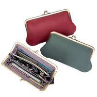 Dompet Clutch Gaya Eropa Amerika Baru Dompet Tangan Kulit Panjang Minimalis Wanita Dompet Koin Gesper Warna Solid