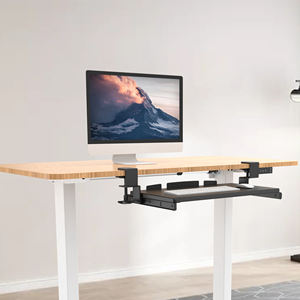 V-마운트 홈 오피스 조절 가능한 책상 아래 키보드 트레이 무단계 조절 220mm 확장 MDF 데스크 클램프 블랙/화이트 5kg 하중 - Product Image 3