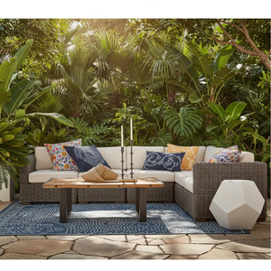 Conjunto de <span class=keywords><strong>Muebles</strong></span> de Jardín de <span class=keywords><strong>Mimbre</strong></span> para Exteriores, Sofá de Ratán para Piscina, Polonia - Product Image 2