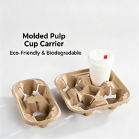 Libon Lot de 2 manchons et plateaux jetables en papier kraft pour tasses à café et boissons à emporter, personnalisables, vendus par carton
