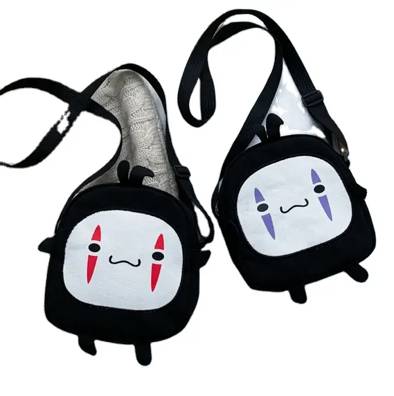 Anime Spirited Away Cute No Face Man Plush Bag Hayao Miyazaki Messenger Bag for Kids Adults Kawaii School Bags Unisex