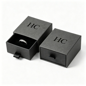 กล่องใส่แหวนแบบมินิมอล กล่องของขวัญเครื่องประดับแบบกำหนดเอง กล่องลิ้นชักแข็งพร้อมแผ่น EVA ปั๊ม Spot UV โลโก้ตามสั่งสำหรับแบรนด์เครื่องประดับ บริการ OEM - Product Image 2