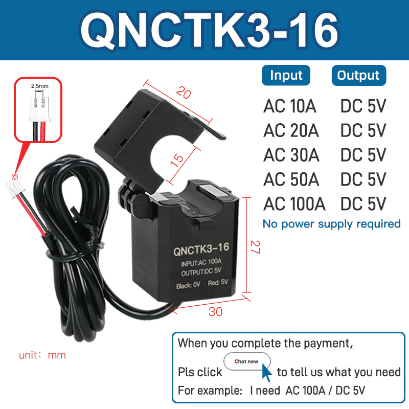QNCTK3-16  AC 10A 20 30A 50A 100A / DC 5V