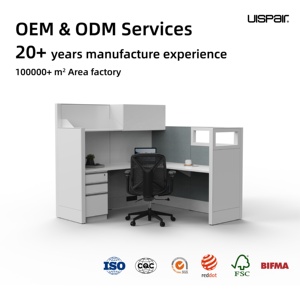 Scrivania Direzionale Moderna per Ufficio Commerciale, Postazione di Lavoro Singola con Presa e Ripiano - Product Image 1