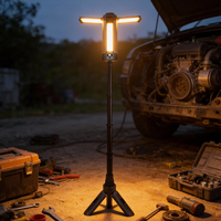 Lampe de travail portable COB LED, lumière puissante, étanche IP54, 20W, corps en aluminium, trépied, lampe de travail rechargeable pour entrepôt