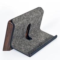 SAMDI Support en bois et alliage d'aluminium pour iPad, tablette de bureau, téléphone, ordinateur portable