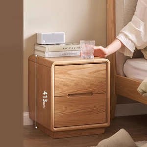 Table de <span class=keywords><strong>chevet</strong></span> et armoire de rangement en chêne massif de style japonais moderne de luxe, avec <span class=keywords><strong>2</strong></span> tiroirs, pour appartement, vente en gros directe d'usine - Product Image 6