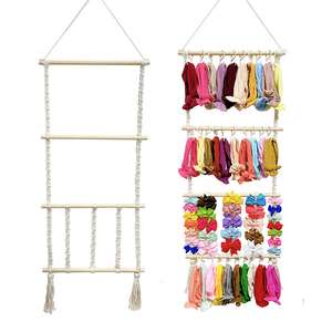 ที่เก็บกิ๊บติดผมเด็กสไตล์โบโฮ ชั้นวางติดผนัง ผ้าลินิน ผ้าฝ้าย ตกแต่งคริสต์มาส ปีใหม่ สำหรับห้องนอนเด็กผู้หญิง - Product Image 2