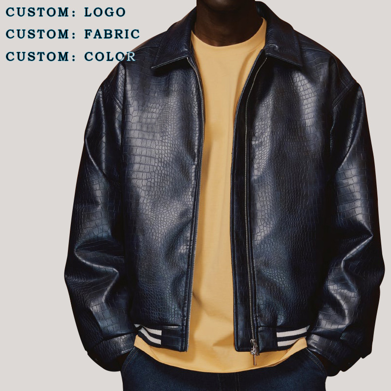 YUJIA OEM Autumn/Winter Fashion Retro Washed Leather Jacket