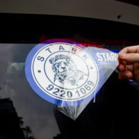 Autocollants de voiture personnalisés de haute qualité avec impression de logo, publicité commerciale, transfert UV, autocollants adhésifs pour pare-brise, bannières pour voiture