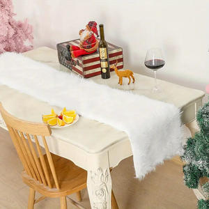 <span class=keywords><strong>Chemin</strong></span> de <span class=keywords><strong>table</strong></span> moderne en fausse <span class=keywords><strong>fourrure</strong></span> à motif de dessin animé 15x70 pouces Décoration de <span class=keywords><strong>table</strong></span> blanche - Product Image 3