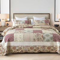 Couvre-lit en coton Quilts Handmade Patchwork 3pcs Couvre-lit sur le lit Double Couverture Queen Size Coverlet Summer Comforter