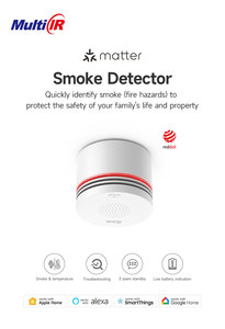 Nuovo Sistema di Allarme Antincendio Wireless Multi-IR, Sensore Rilevatore di Fumo Intelligente con Portata di Rilevamento 10m, Supporta Matter/Thread/Zigbee/WiFi - Product Image 1