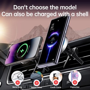 Gadgets Electrónicos Dropshipping, Soporte Giratorio Magnético <span class=keywords><strong>para</strong></span> Teléfono, <span class=keywords><strong>Cargador</strong></span> Inalámbrico <span class=keywords><strong>para</strong></span> Auto de Carga Rápida de 15W - Product Image 4