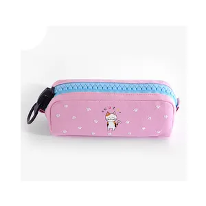 Student Stationery Large-capacity Pencil Case With Handle Creative And Multifunctional Double-layer Pencil Case With Custom Logo