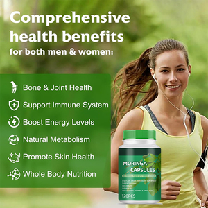 Zerdeçal ve zencefil diyet takviyeleri üreticisi ile OEM/ODM <span class=keywords><strong>Moringa</strong></span> kapsülleri - Product Image 3