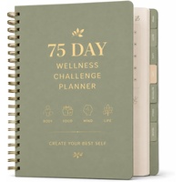 Planificateurs personnalisés pour le Défi de Bien-être Ultime de 75 Jours - Système de Fitness, Habitudes, Mentalité et Nutrition - Étanche, Personnalisable, Cadeau, Achat