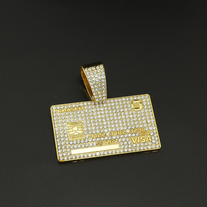 Prezzo ragionevole <span class=keywords><strong>donna</strong></span> personalizzato grande oro pesante carta di credito ciondolo Moissanite maglia cubana collana Hiphop gioielli - Product Image 6