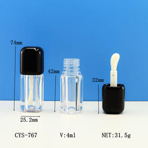 Tubes de gloss à lèvres carrés en plastique de luxe de haute qualité, couleur personnalisée, 4 ml, conteneur vide OEM/ODM avec logo imprimé à l'écran - Product Image 4