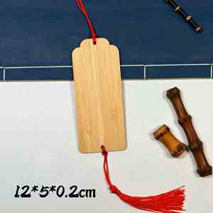 Unfinished Wood Hanging Tags with Red Tassels Different Shapes Bamboo Wood Blank <b>Bookmarks</b> for DIY Craft Gift - Product Image 3