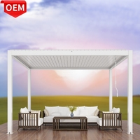 Pergola extérieure en aluminium 3x3 4x4 avec toit de terrasse imperméable et pare-soleil automatique