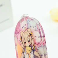 Porte-clés et breloques personnalisés en acrylique, écologiques, avec photo numérique, à paillettes liquides flottantes, épaissis, en plastique, thème anime et dessin animé