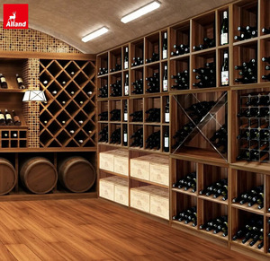 Armoire à vin AllandCabinet, style antique classique, en bois massif, pliable, système de rangement pour cave, meubles de maison, étagères à vin - Product Image 1
