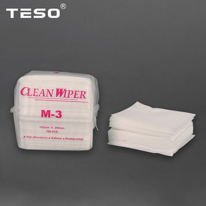 Lingettes non tissées <span class=keywords><strong>TESO</strong></span> M-1 100% polyester spunlace écologiques pour salle blanche 15x15cm pour le nettoyage industriel - Product Image 2