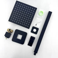 Ensemble de douche thermostatique en laiton avec bras de douche extra long, système de douche pluie carré à valve céramique pour usage hôtelier, design moderne