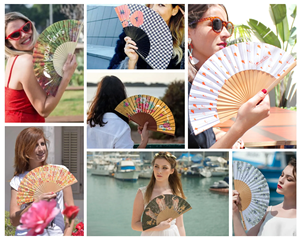 Éventail pliant portable en bambou, style japonais traditionnel, avec motifs de tuiles de Mahjong du Nouvel An chinois, pour la danse Hanfu, le Cheongsam et l'artisanat - Product Image 6