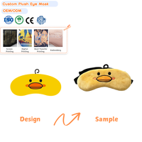 Masque de sommeil en peluche canard mignon personnalisé en gros, masque pour les yeux en peluche animaux en peluche personnalisés