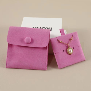 Custom Logo Velvet Microfiber Jewelry <b>Box</b> <b>Small</b> Earring Bracelet Necklace <b>Gift</b> Insert Pouch with Insert Pad - Product Image 3
